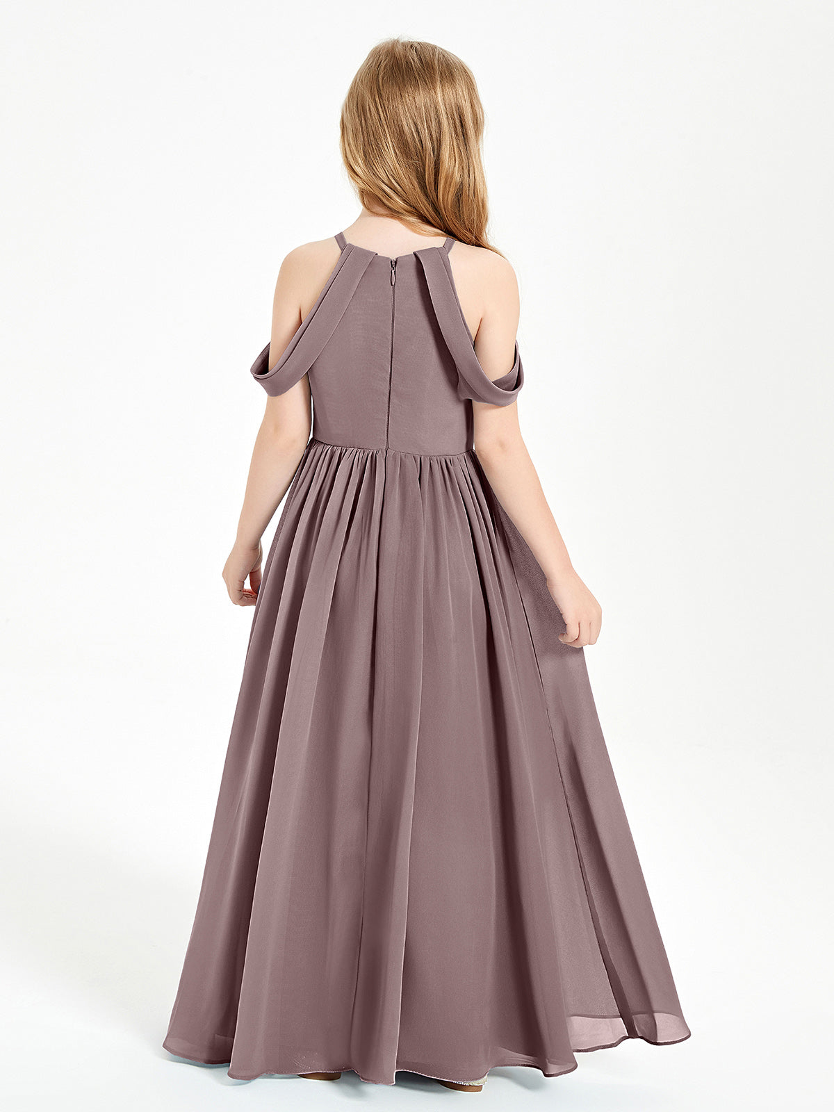 Dreamy Off the Shoulder Bridesmaid Gown for Junior Vintage Mauve